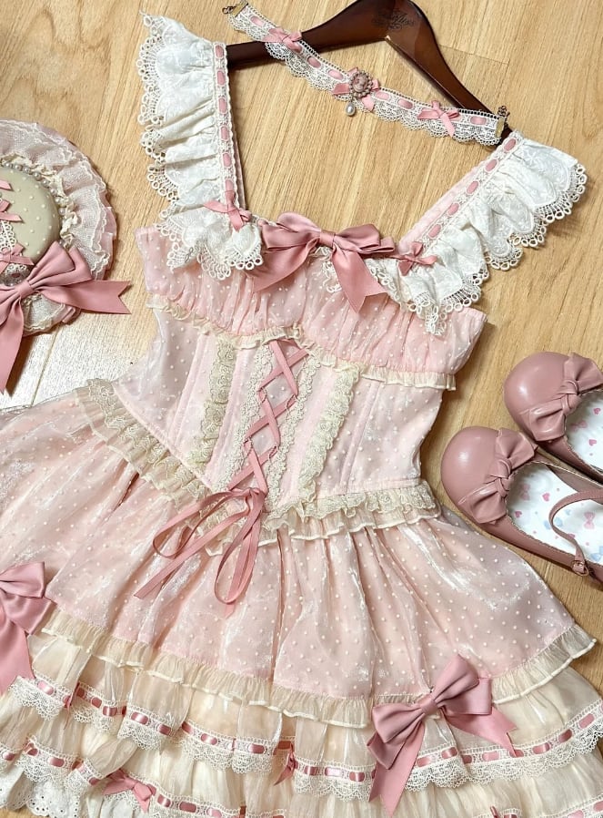 YUMEKAWA ♡  Ruffle dress with hat and choker with hairpin  #wanpi85