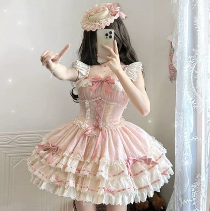 YUMEKAWA ♡  Ruffle dress with hat and choker with hairpin  #wanpi85