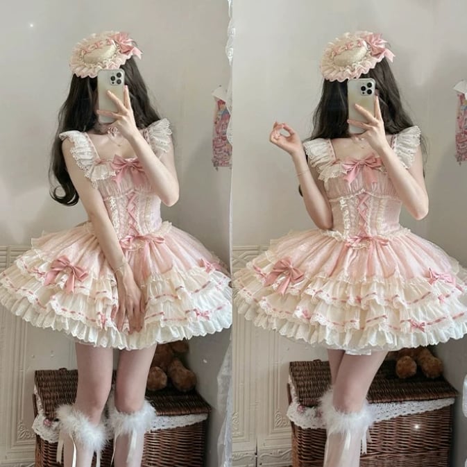 YUMEKAWA ♡  Ruffle dress with hat and choker with hairpin  #wanpi85