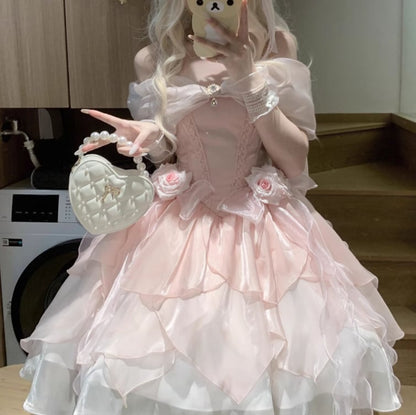 YUMEKAWA ♡ ( 2 colors )  off shoulder evening dress  #wanpi87