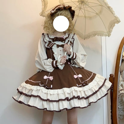 YUMEKAWA ♡ Chocolate Color Lolita Dress  #wanpi95