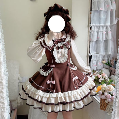 YUMEKAWA ♡ Chocolate Color Lolita Dress  #wanpi95