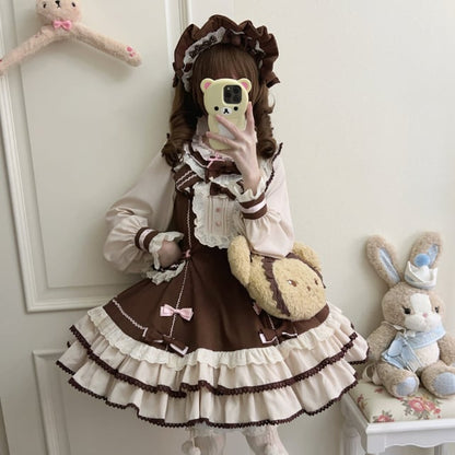 YUMEKAWA ♡ Chocolate Color Lolita Dress  #wanpi95