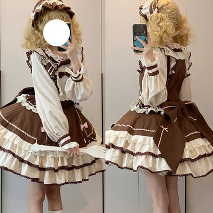 YUMEKAWA ♡ Chocolate Color Lolita Dress  #wanpi95